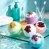 Soothing Bath Bombs 100G Dry Flowers Bombs, Lavender Rose Calendula Essential Natural Ingredients Oils Fizzies Ball, Relaxation Spa Skin Moisturizing