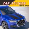 Sports Racing Car SUV Truck Hood Decals Stripe Pattem Stickers Black 2Pcs 95cm