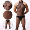 Bodystocking Fishnet Men Sexy Bodysuit Lingerie Mens Mesh