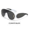 New Luxury  Wave Mask Sunglasses Women Fashion One Piece Sun Glasses For Men Oversized Oval Trending Sunglasses