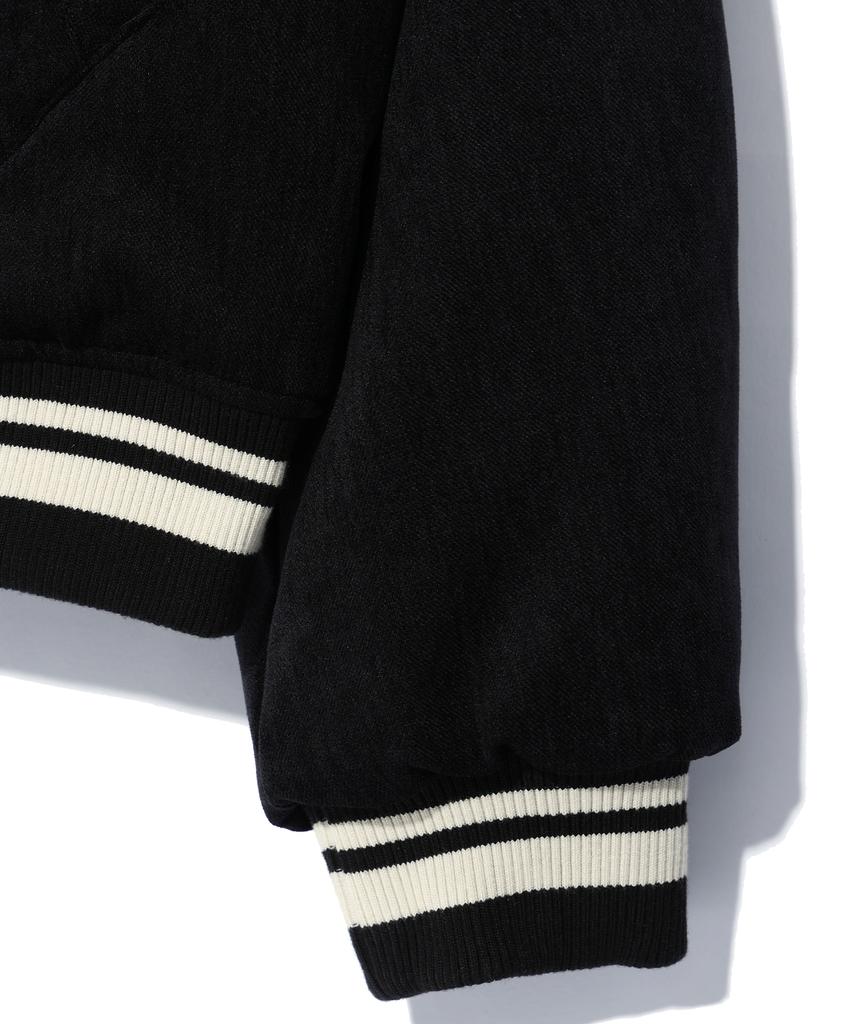 Iey Velvet Zip Bomber Jacket Black