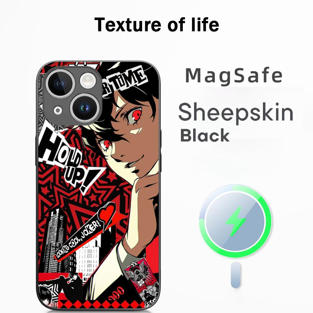 P5 hot game pattern design ins Phone Case For iPhone 17 16 15 14 13 12 Plus Pro Max  High-end Luxury Magsafe Sheepskin