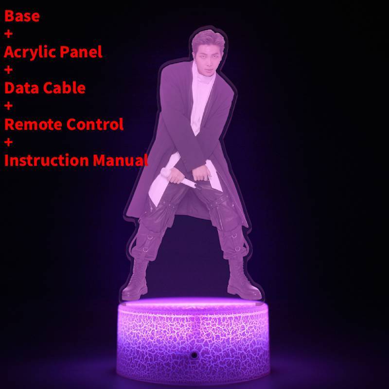 Lumină de noapte LED pentru concertul de revenire al turneului mondial BTS cu telecomandă pentru decorarea camerei și cadou de colecție