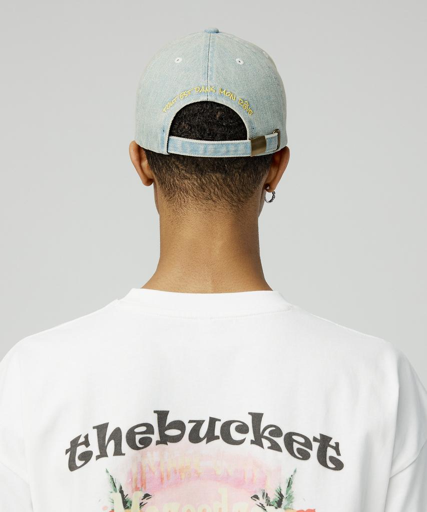 MAGOODGAN Headwear 9317 Chain Embroidered Light Indigo Denim Ball Cap