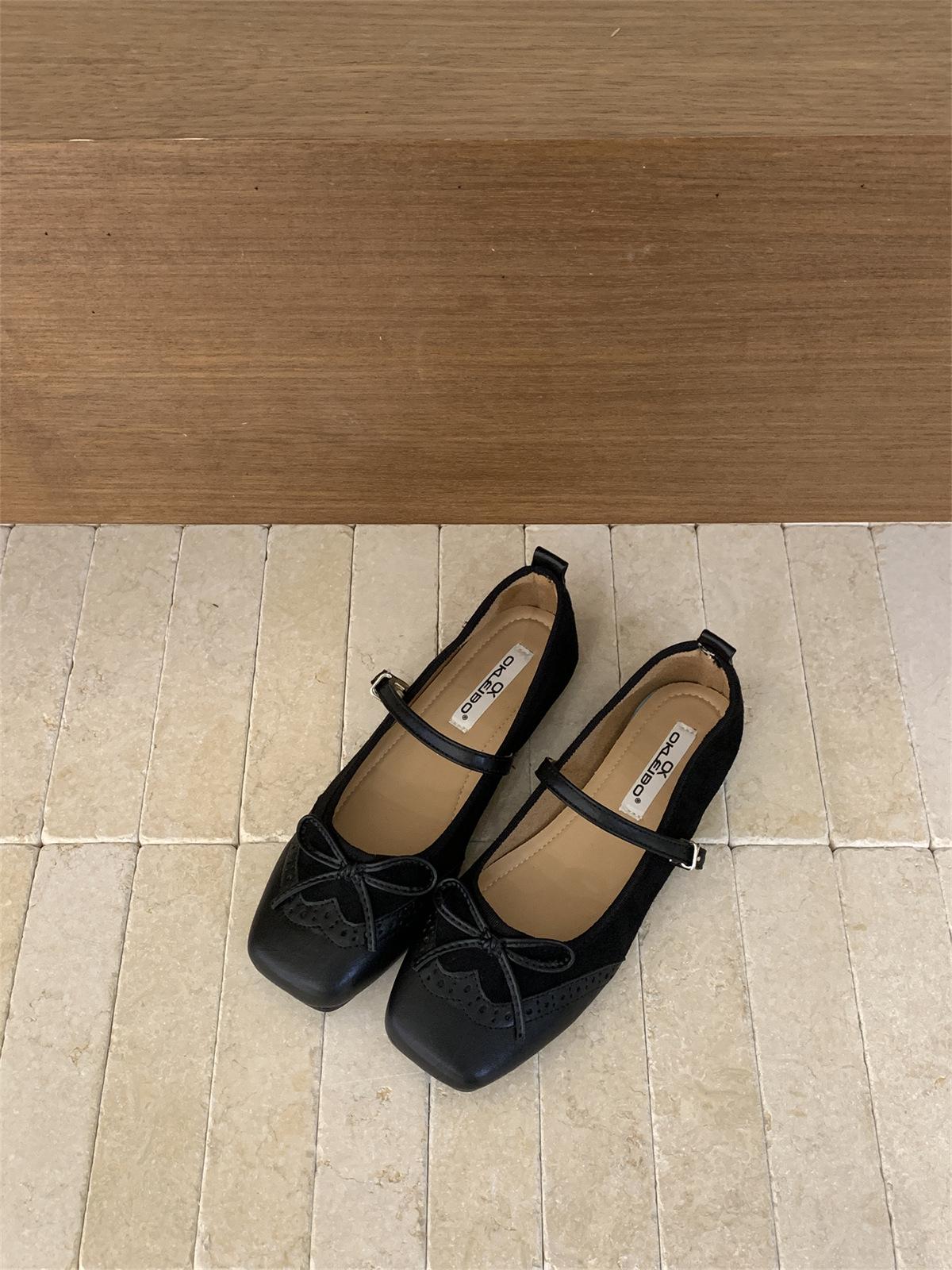 

In the autumn of 2025, the new models cover the ancient square head flat Mary Jane shoes, women s versatile bow, shallow mouth single shoes, wome 39 чёрный