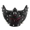 Masquerade Mask Half Face Mask Halloween Rhinestones Rivet Mask Breathable Cosplay Mask for Women Men Masquerade Cosplay