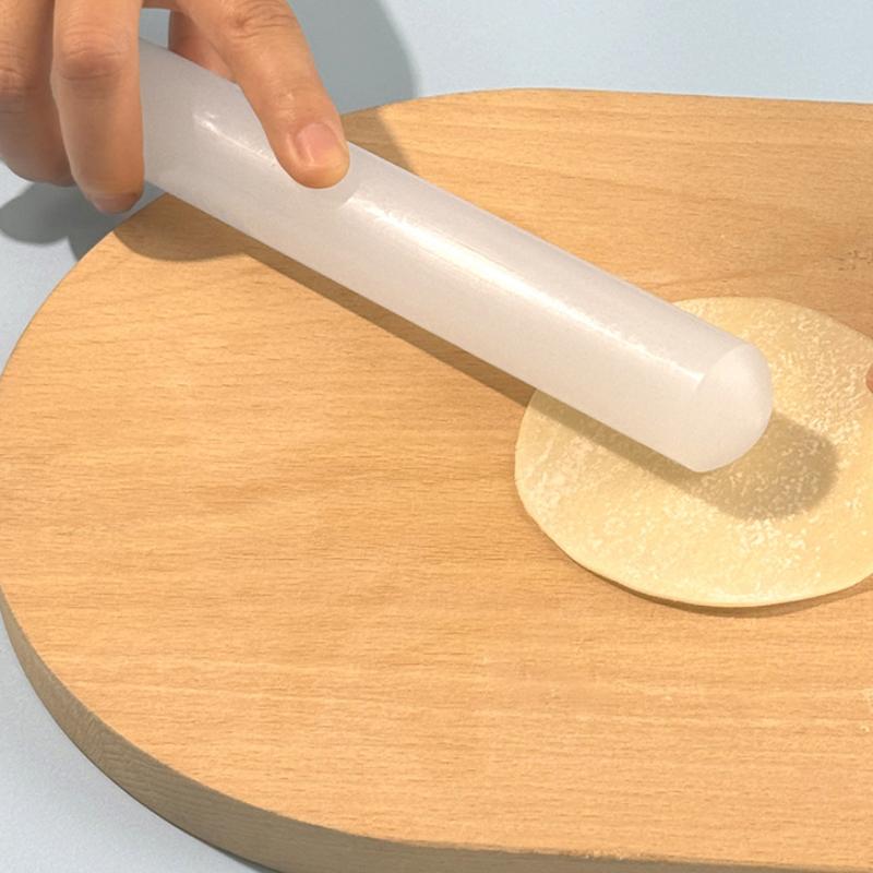 White Pp Rolling Pin Household Food Grade Dumpling Pizza Pastry Tool Long Dough Roller Kneading Stick Baking Supplies