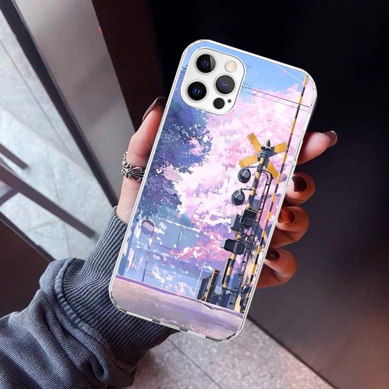 

Anime Aesthetic Scenery Phone Case For iPhone 17 Air 11 13 Mini 14 15 Plus 16 12 Pro Max 16E SE 7 8 Pattern Soft TPU Back Cover iPhone 17 Pro