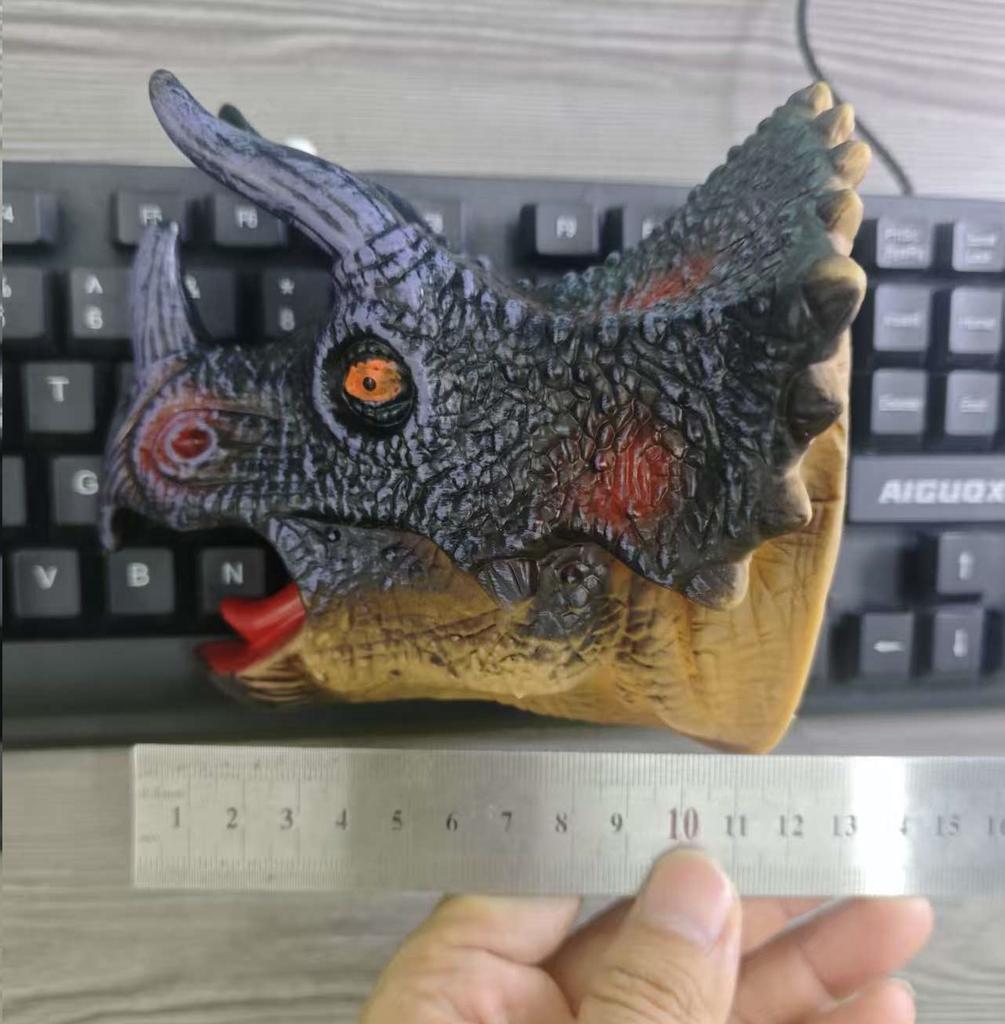 Dinosaur Puppet Realistic Dinosaur Head Hand Puppets Toy Flexible Rubber Hand Puppet Soft Dinosaur Toys For Kids