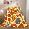 Cartoon-shaped food burger Printed Blanket for Sofa Travel Camping Living Room Office Conditioning Blanket for All Seasons Gifts