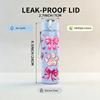 1PC Pink Cherry Blossom Flower Pattern Art 750ml Color Plastic Sports Water Bottle Leakproof Flip Straw Lid Suitable for Sports Office Home Use
