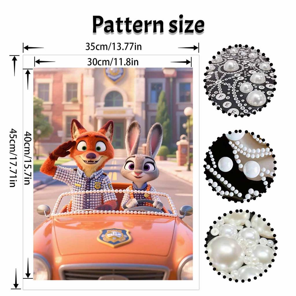 Disney Pearl Art DIY Kit Nick Judy Pearl Gemstone Painting Home Wall Decor Craft
