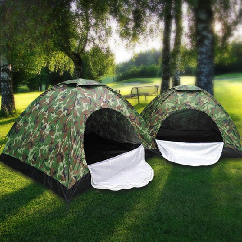 Single Single-Layer Manual Camouflage Tent Outdoor Tourist Mountaineering Camping Camouflage Tent Waterproof UV Protection Tent