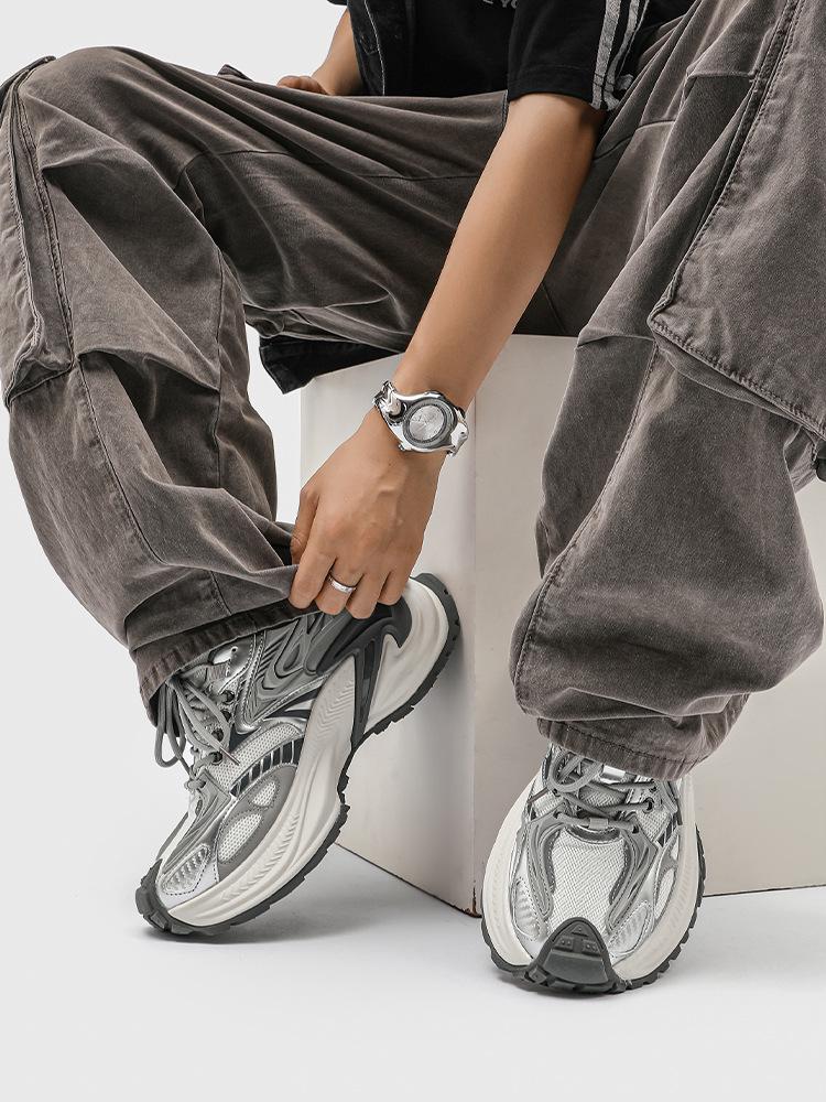 Klapperschlange Silber Dad Shoes: 2025 Trendige, Vielseitige, Höhensteigernde, Dicksohlige Herren Outdoor Freizeit Laufschuhe