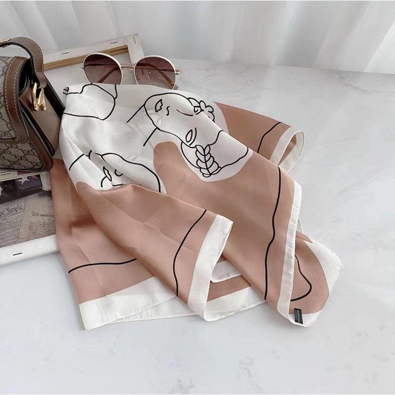 

70 см ретро французский высококачественный шелковый квадратный шарф с принтом Fairytale розовый