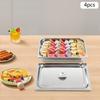 4 Pcs 9l Steam Table Pans With Lids Buffet Chafing Dishes Stainless Steel Food Container For Commercial Or Personal Uses