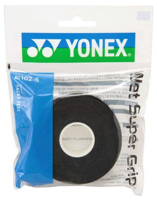 YONEX Grip Tape Wet Super Grip Refill AC1025 Black Tennis/Badminton (5-Pack)