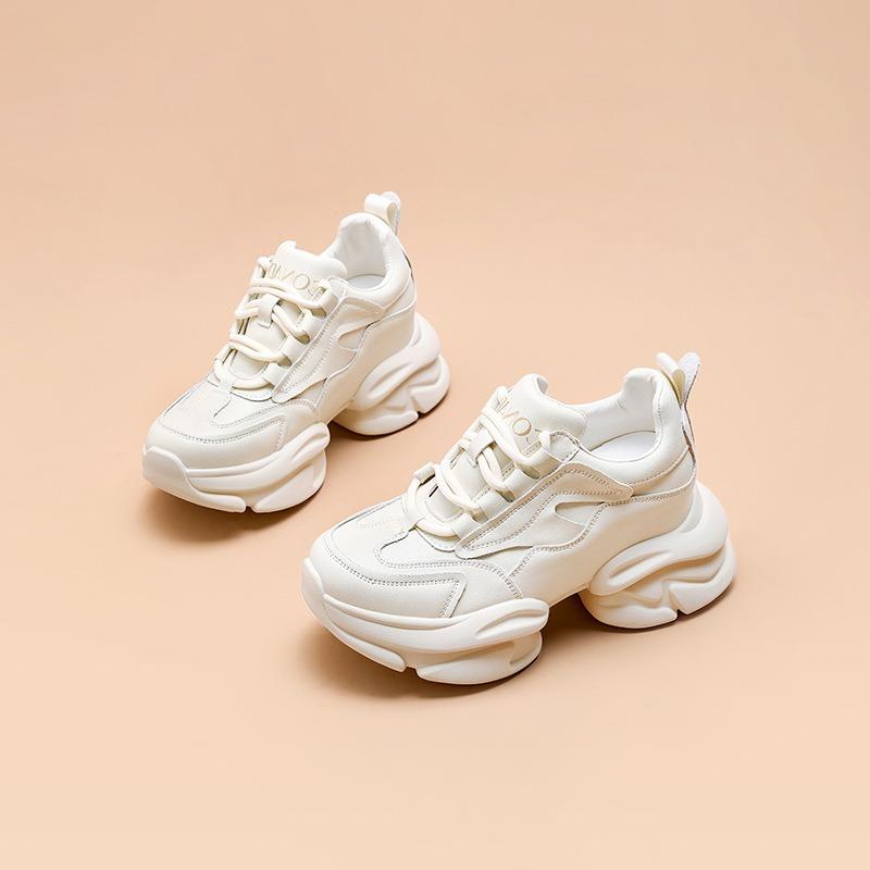 Leather Daddy Shoes Women's Spring Soft Sole Versatile Popular ins Super Fire Student Platform Casual Sports Women's Shoes