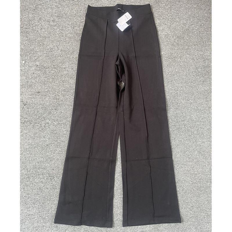 

Australia Original Order Leftover Stock SP Knitting Ponte-De-Roma Spring & Fall Bootcut Casual Easiest for Match Women s Simple Version Wide Leg Pants Black XXS