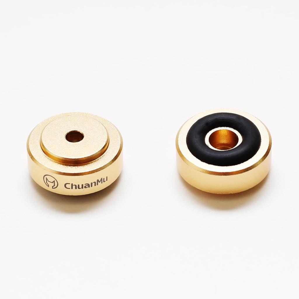 Small Set of Glossy Audio Speakers and Vibration Feedback Sound Quality Improvement Kawaki Insulators, 8, Gold, High-Quality Soundbars, Damping,
