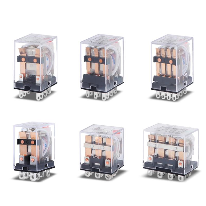 1PC HH52P HH53P HH54P HH62P HH63P HH64P DC12V DC24V Electromagnetic Intermediate Relay 8 11 14 Pin Control Switch LED Indicator Relays 5