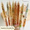 4Pcs Cartoon Capybara Erasable Gel Pens Kawaii Quick-Drying Writing Smooth Neutral Pens Office Supplies Student Stationery Gifts