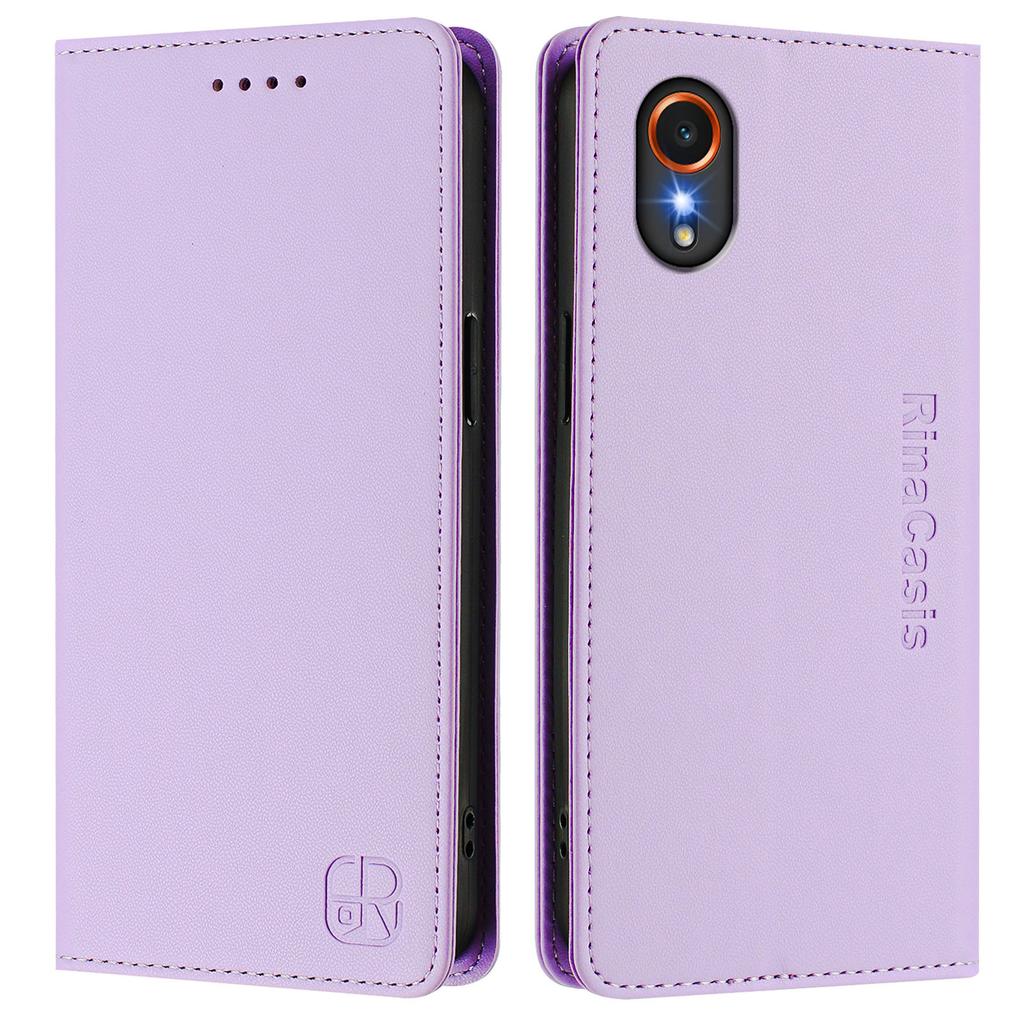 For Samsung Galaxy Xcover7 Leather Case RINACASIS RC01 Phone Cover with RFID Blocking Wallet Stand