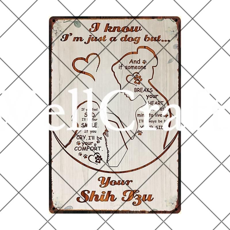 [ Wellcraft ] Pet Shih Tzu Dog You Are My Sunshine Beer Bath Shop Art Metal Tin Sign Wall Poster Iron Painting Pub D-14 20*30 CM