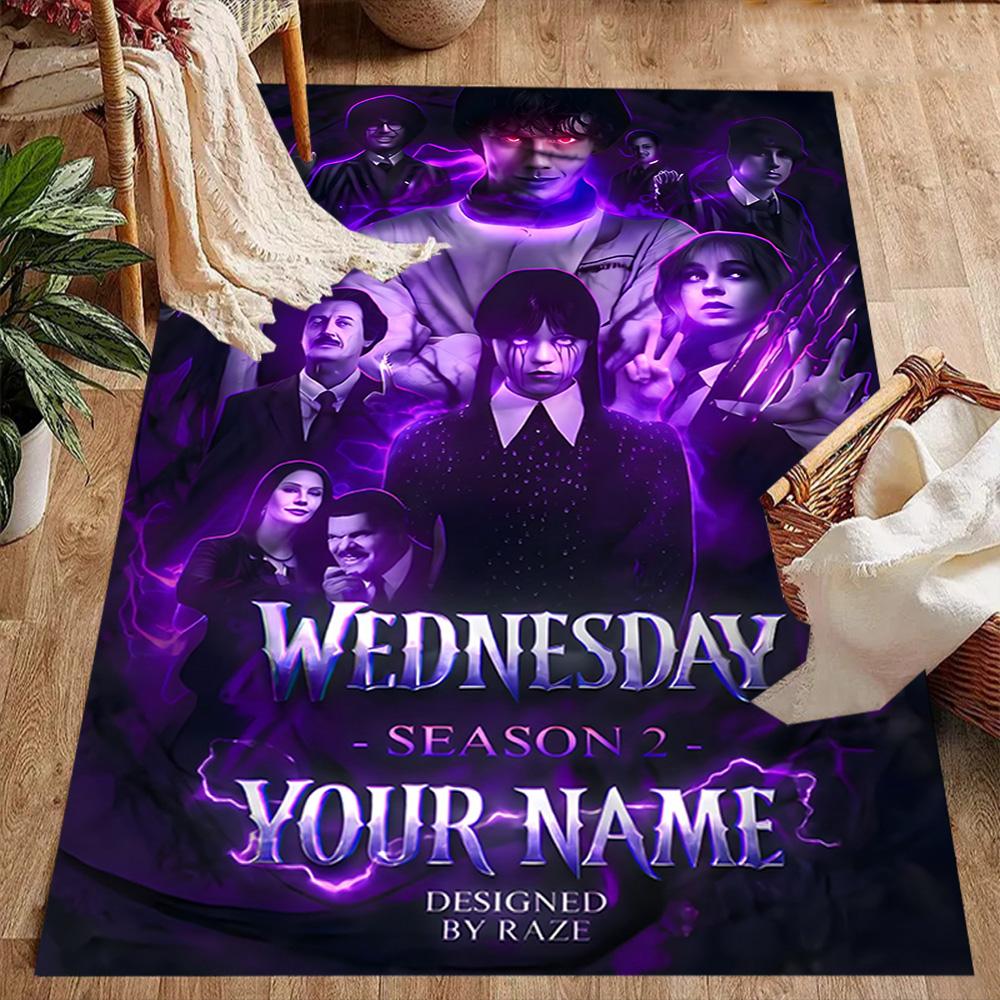 Wednesday Addams Personalized Text Carpet Suitable for Balcony Foyer Bedrooms Kitchen Antislip Carpet Office home decor
