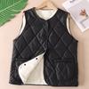 Women's Vest Warm Inside New Textured Solid Color Large Size Down Cotton Vest Medium Mother Light Vest