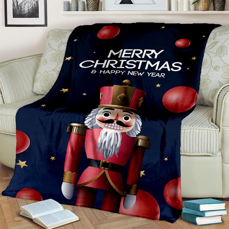 The Nutcracker Merry Christmas Cartoon Doll Festival Gift Blanket,Soft Throw Blanket for Home Bedroom Bed Sofa Picnic Cover Kids