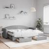 VidaXL Daybed with Trundle and Drawers Light Grey 80x200 Cm Fabric 3197237