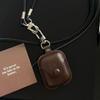 For Airpods 4 4th Case Leather Business Cases For AirPods 4 3 2 1 Pro Cover Headset Shell Headphone Funda With Neck Long Lanyard