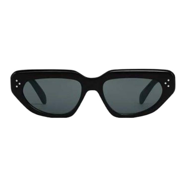 Celine Logo Mirrored Acetate Irregular Sunglasses Men sunglasses Black 4S273CPLB-38NO