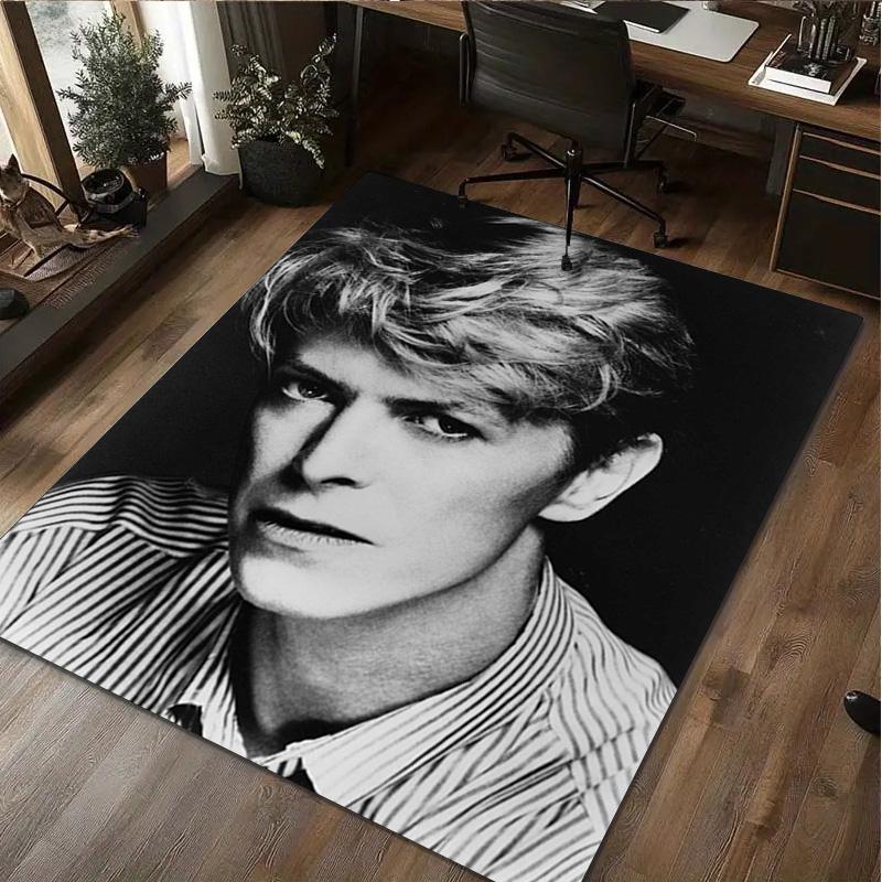 David Bowie Teppich Büro Dekorativer Teppich Für Wohnzimmer Schlafzimmer Fußmatte Bodenläufer Computerstuhl Bereichsteppich perfektes Weihnachtsgeschenk