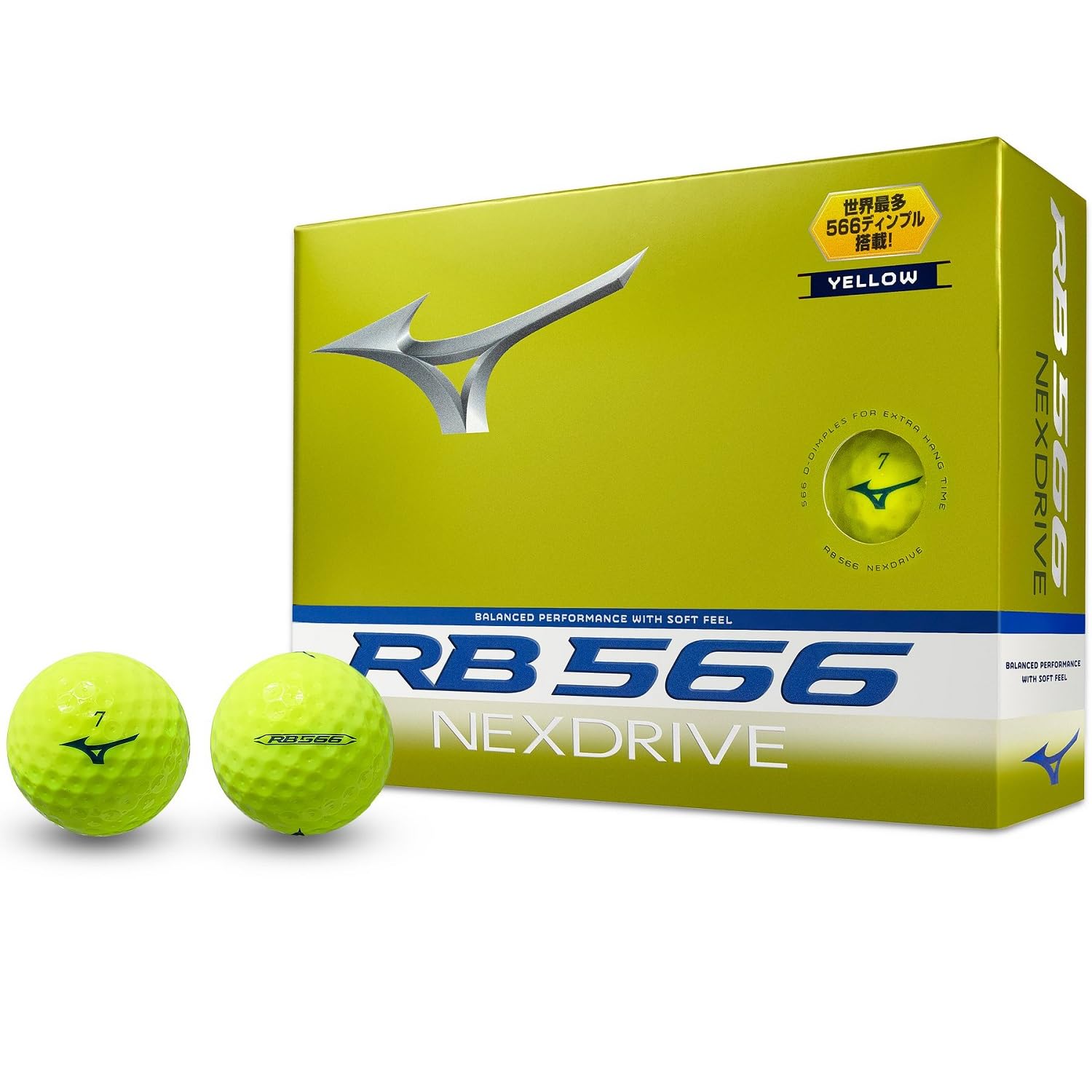 

MIZUNO RB 566 NexDrive Golf Balls, 1 Dozen, Yellow, 5NJBT324