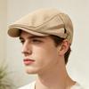 New Plaid Embossed Forward Hat British Retro Cap Men's and Women's Fashion Casual Beret Trendy Painter Hat