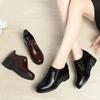 Wedge Heel Shoes Autumn New Elastic Deep Mouth Single Shoes Not Tired Feet Soft Sole with Skirt Small Leather Shoes Women