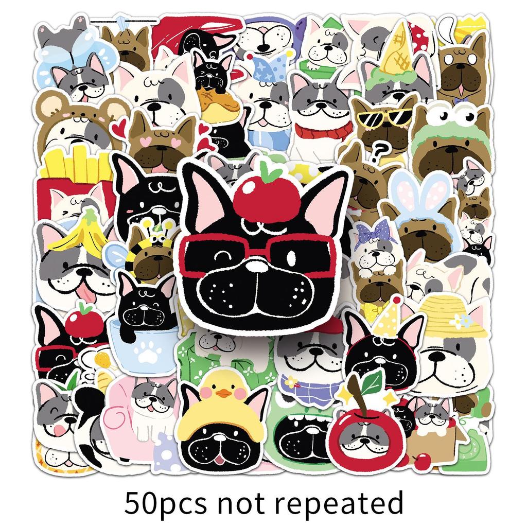 50 French Bulldog Graffiti Stickers for Camera, iPad, Fridge, Scooter