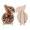 67 Pcs Musical Note Instrument Jigsaw Puzzle Ornament 3D Wooden Music Note Puzzle Decor B Type