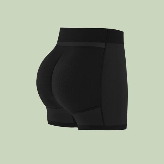 Women Underpants Hollow Mesh Patchwork Tummy Control High Waist Butt-lifted Lift Plump Curves Fake Butt Padded Butt Enhancer Sponge Hip Pad