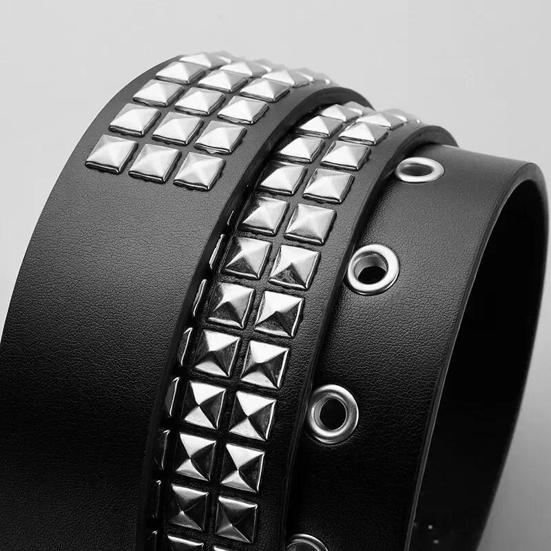 Rivet Heavy Metal Belt for Men and Women Punk Nightclub Rock Style Belt Cowboy Fashion Decoration Women's Belt Creativity