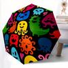 1pc Monster Party Automatic Open/close Folding Compact Umbrella, 8-Rib Sturdy Canopy, Lightweight Portable, Everyday Use, Gift, Outdoor Umbrella, Trav