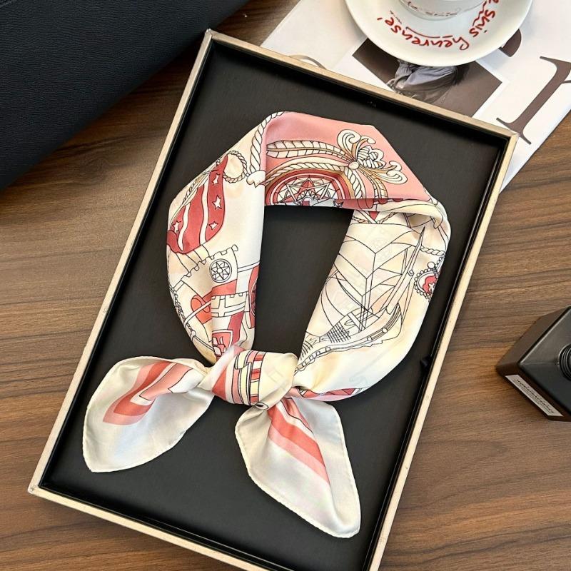 Polka Dot Silk Scarf Square Scarf High-end New Versatile Decorative Scarf Scarf Scarf Neck Cashew Flower Scarf Shawl Can Be Used As a Tube Top