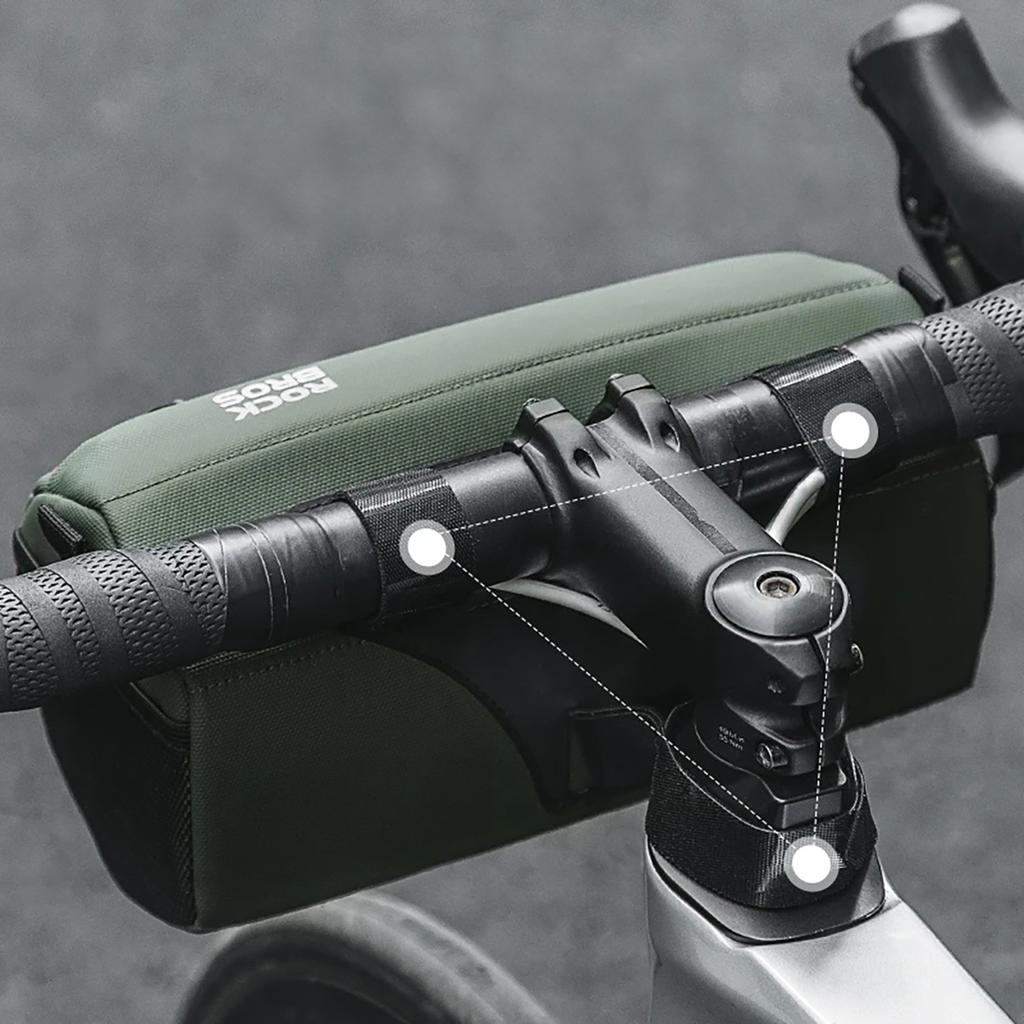 Handlebar-mounted bicycle bag 22l green
