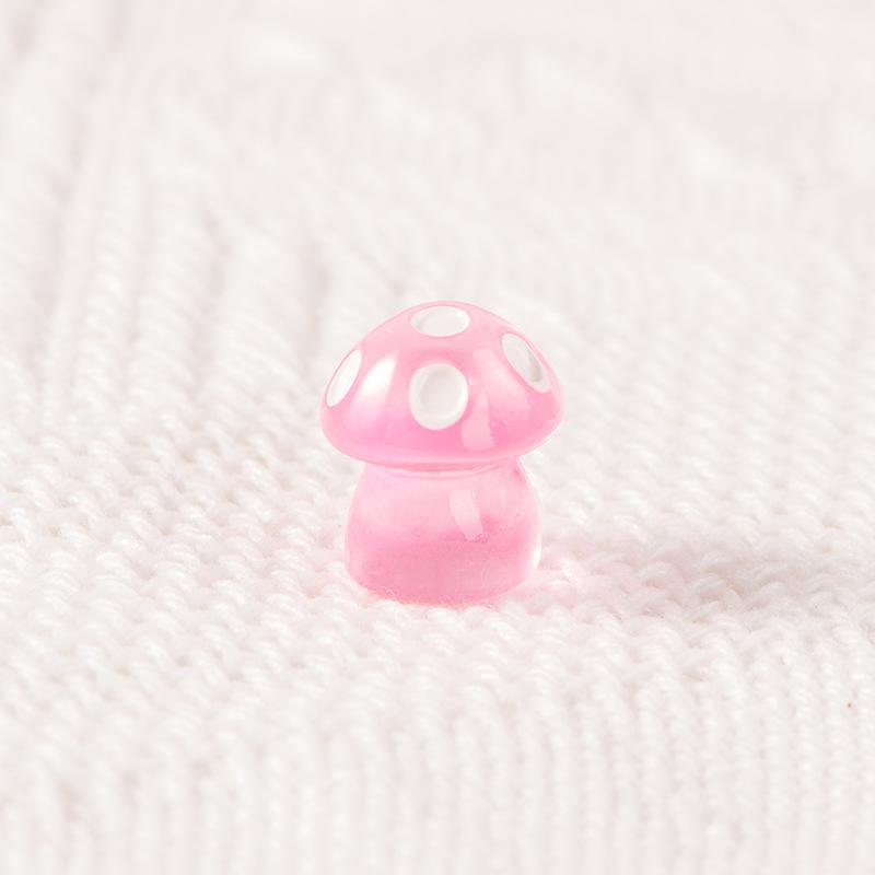 Glow-in-the-dark Small Mushroom Resin Ornaments Micro Landscape Gardening Diy Material Accessories Desktop Cute Luminous Ornaments