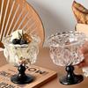 2026 Heißer Hoher Palast-Stil Haushalts Dessert Glasbecher, Nordischer Reliefbecher, Eiscreme, Eis am Stiel, Vogelnestbecher