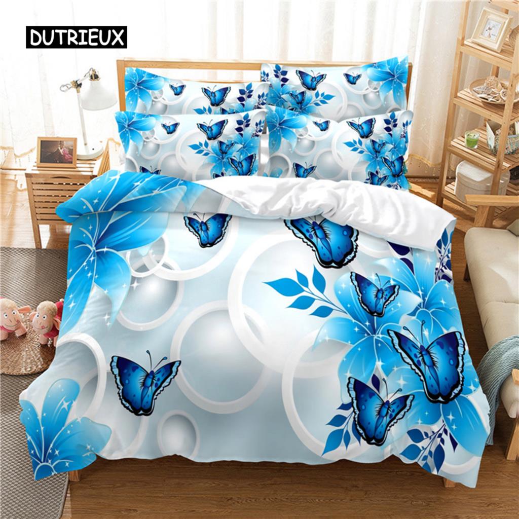 Colorful Butterfly Bedding Set Duvet Cover Set 3d Bedding Digital Printing Bed Linen Queen Size Bedding Set Fashion Design