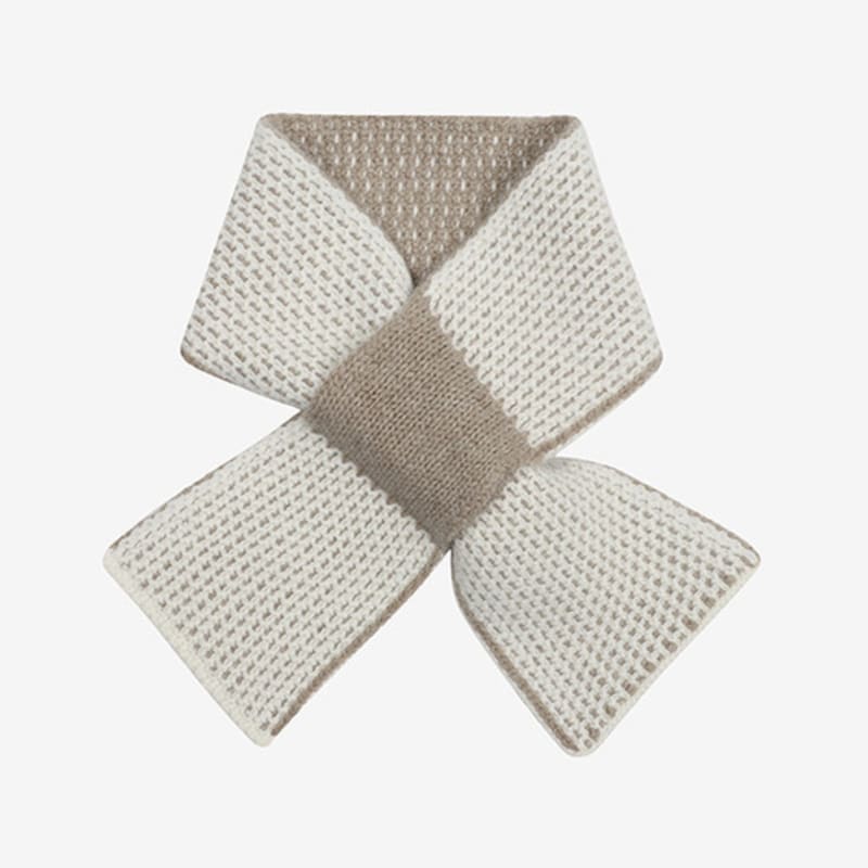 

2NDSKIN 3D Knit Jacquard Cashmere Petite Muffler IVORY_FREE