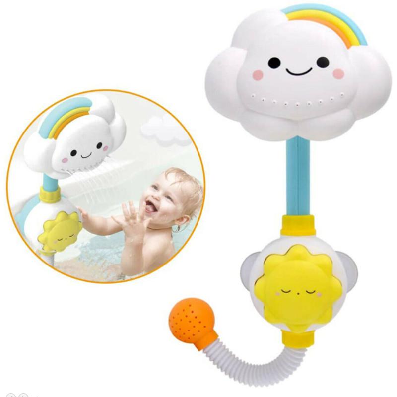 Toy Baby Bath Rainbow Cloud Spray Water Shower Tub Faucet Bathroom Gift Kids